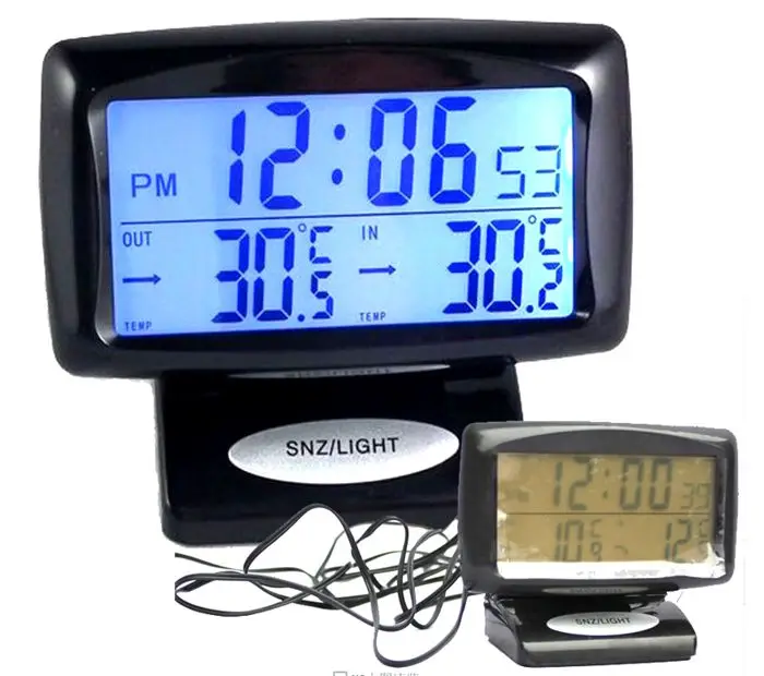 Car electronic thermometer( inside and outside,) with a luminous car