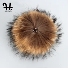 Furtalk реального енота Мех pom для мобильных ремень coppia Пушистый Лисий Мех мяч исправить на Кепки