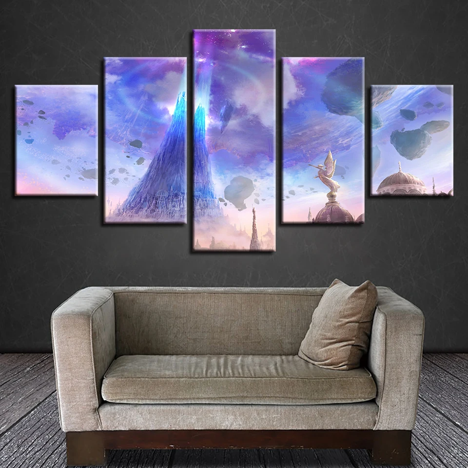 

HD Printing Posters Wall Art 5 Pieces Game AION Canvas Paintings Decoration Home Living Room Modular Pictures Framework Artworks