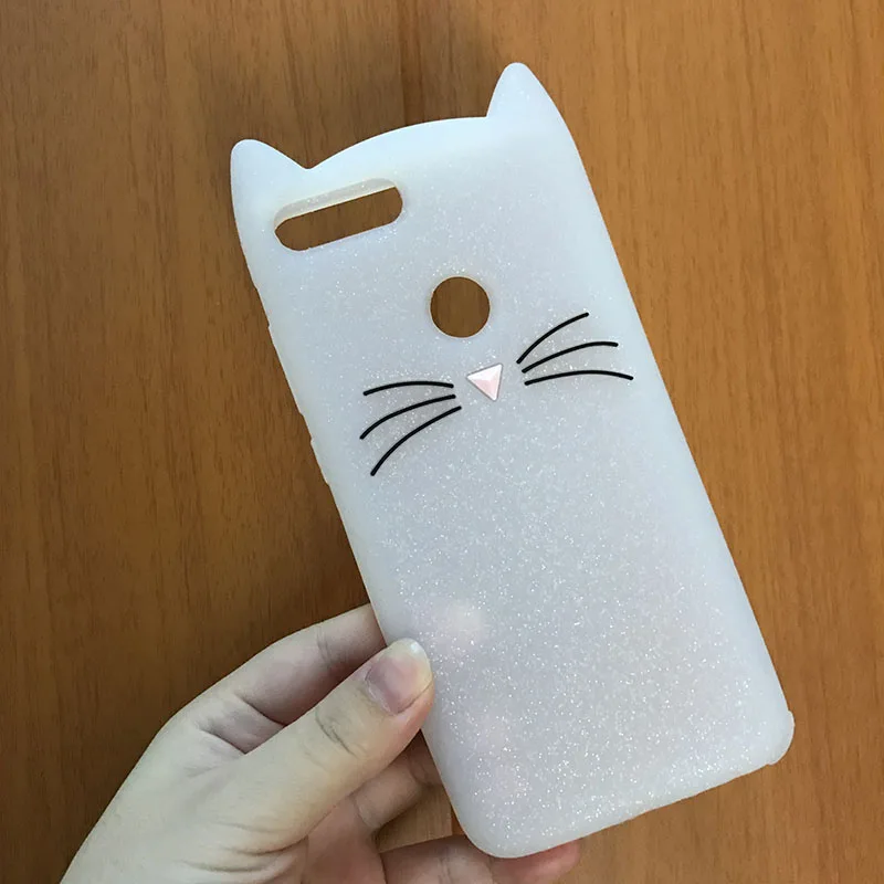 Для huawei P умный чехол, силиконовый милый 3D единорог, кот, мультяшный мягкий чехол, чехол для телефона для huawei P Smart FIG-LX1 PSmart 5,65 - Цвет: White Cat