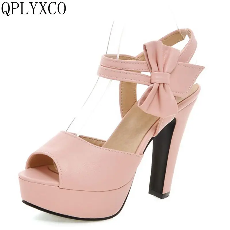 QPLYXCO-Plus-New-Big-Small-Size-31-47-Peep-Toe-Ankle-Strap-High-Heels ...