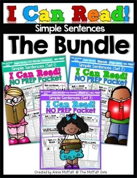 

3 packets I Can Read Simple Sentences learning English Reading, Short Stories, Phonics ,sight Words ,Family Words PDF file
