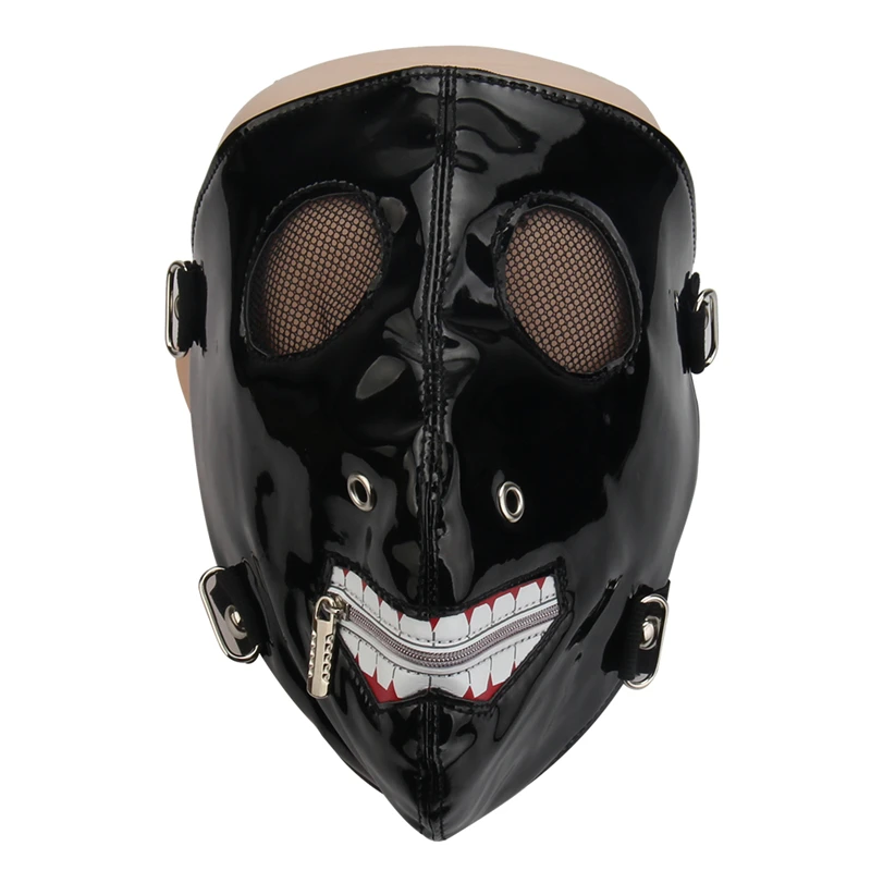 

Fashion Faux Leather Half Face Mask Punk Motorcycle Biker Cosplay Mask Breathable Anti-Dust Sports Protective Zipper Mouth Mask