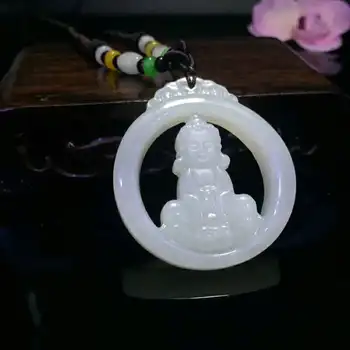 

H31#Exquisite Hetian jade hollow auspicious Buddha pendant
