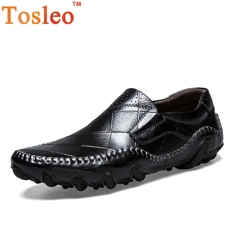 

2018 Spring Men Shoes Casual Slip On Handmade Leather Shoes Men Anti-skidding Casual Shoes Men High Quality