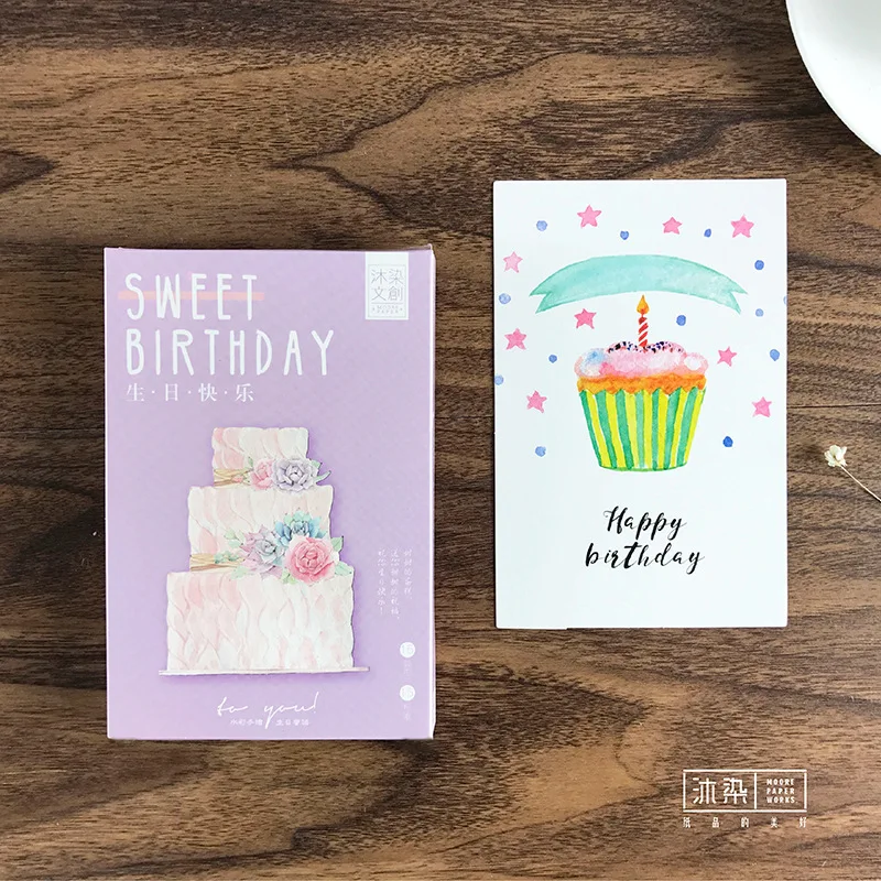 Joyeux Anniversaire Gateau 30 Pcs Pack Japonais Mignon Carte Postale Douce De Noel Carte Postale Lettre Plaquettes Kawaii Cadeaux Aliexpress