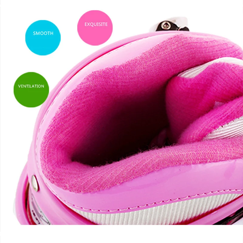 Kids'Full وامض الأسطوانة أحذية تزلج مضمنة الشارع اليومي فرشاة التزلج قابل للتعديل التزلج Patines أون لينيا واقية دعوى IA01