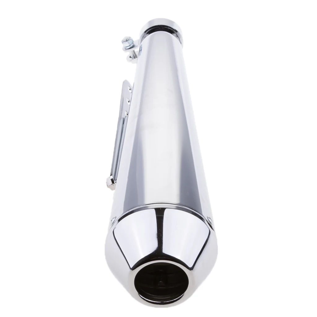 2 inch 50mm Chrome Slip-On Mufflers Exhaust Pipe Tube Assembly Parts Fit for Most Motorcycle 