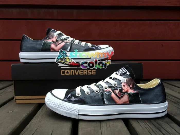 

Low Original Converse Chuck Taylor Men Women Shoes The Walking Dead Custom Design Hand Painted Shoes Man Woman Canvas Sneakers