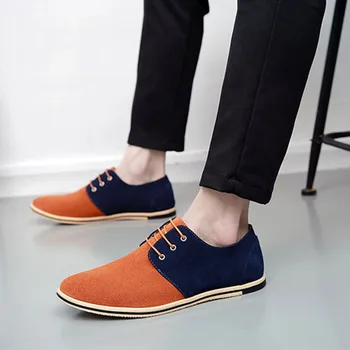 

Men Leather Shoes Brand Casual Cow Suede Comfortable Formal Dress Shoes Men Flats casual sneaker shoes Big size 49 50 LK-47