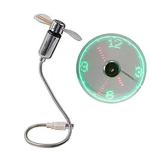 Etmakit High Quality Durable Adjustable USB Gadget Mini Flexible LED Light USB Fan Time Clock Desktop Clock Time Display
