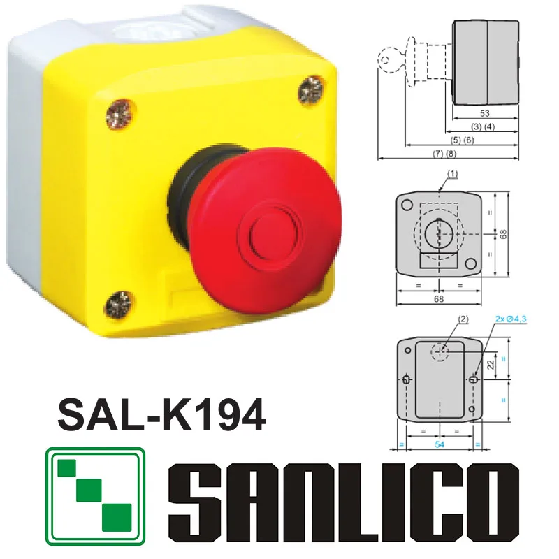 

waterproof emergency stop switch mushroom head push button switch station control box SAL(LA68H XAL)-K194 push-pull