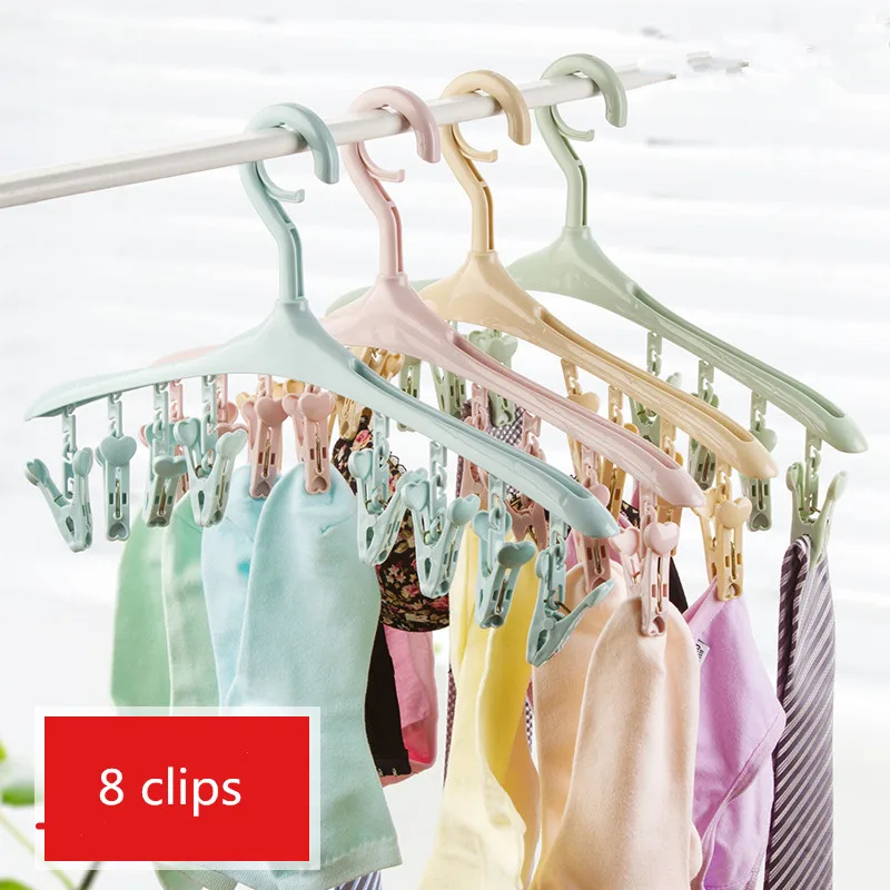 1PC Multifunction Windproof Plastic Clothes Hanger Drying Rack With