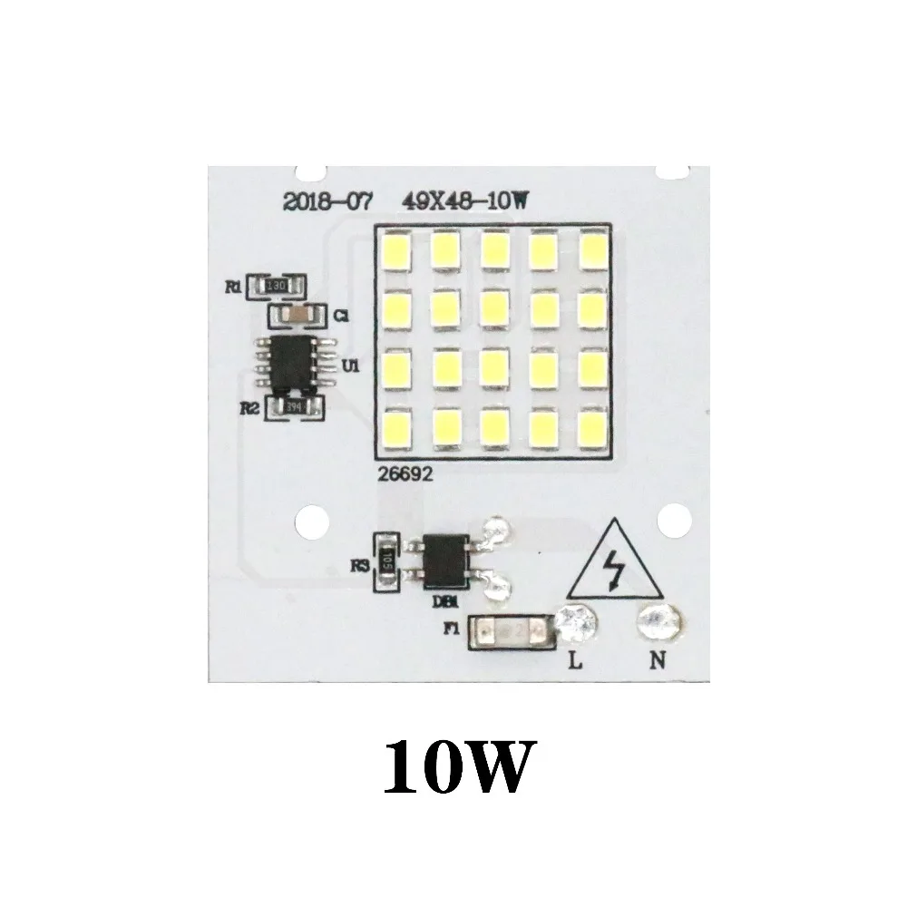 Светодиодный светильник с чипами, умный IC 220 В, вход 10 Вт, 20 Вт, 30 Вт, 50 Вт, 100 Вт, лампа AC220-240V, диоды, светильник SMD2835 для наружного прожектора, светильник DIY