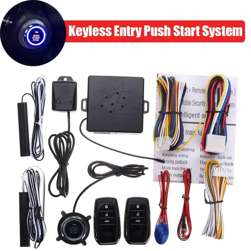 

Smart Auto Car Alarm Car Engine Push Start Button Lock Ignition Starter Keyless Entry Start Stop Immobilizer Anti-theft System