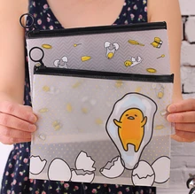22*18 cm Novelty Gudetama Lazy Egg Cartoon PVC Document Bag File Folder Stationery Organizer