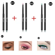 2 в 1 Подводка для глаз, серебро+ розовый+ зеленый, многократная ручка для костюма, стойкий светильник, Водостойкая Подводка для глаз, Черная Подводка для глаз, TSLM2