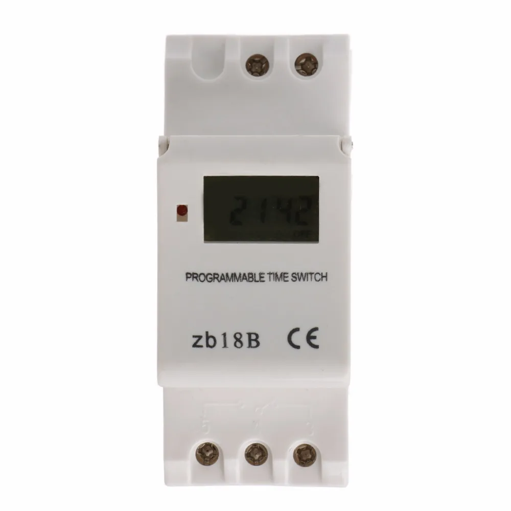 

AC220V 16A Programmable Digital Timer Switching Relay Control Din Rail Mount #0604