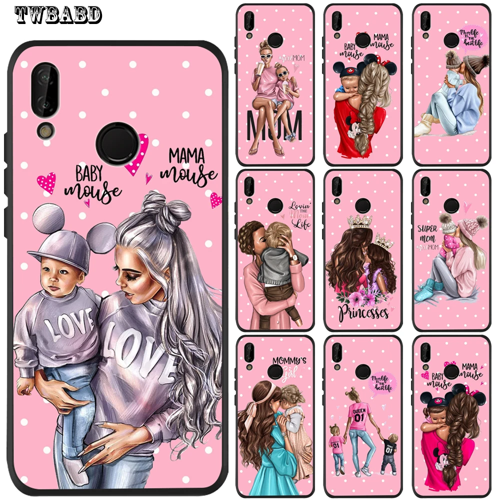 

Fashion Super Mama Mouse Dad Girl Boy Baby Case for Cover Huawei P20 Lite Pro P30 Lite Pro P8Lite P9Lite 2017 P Smart P10 Lite