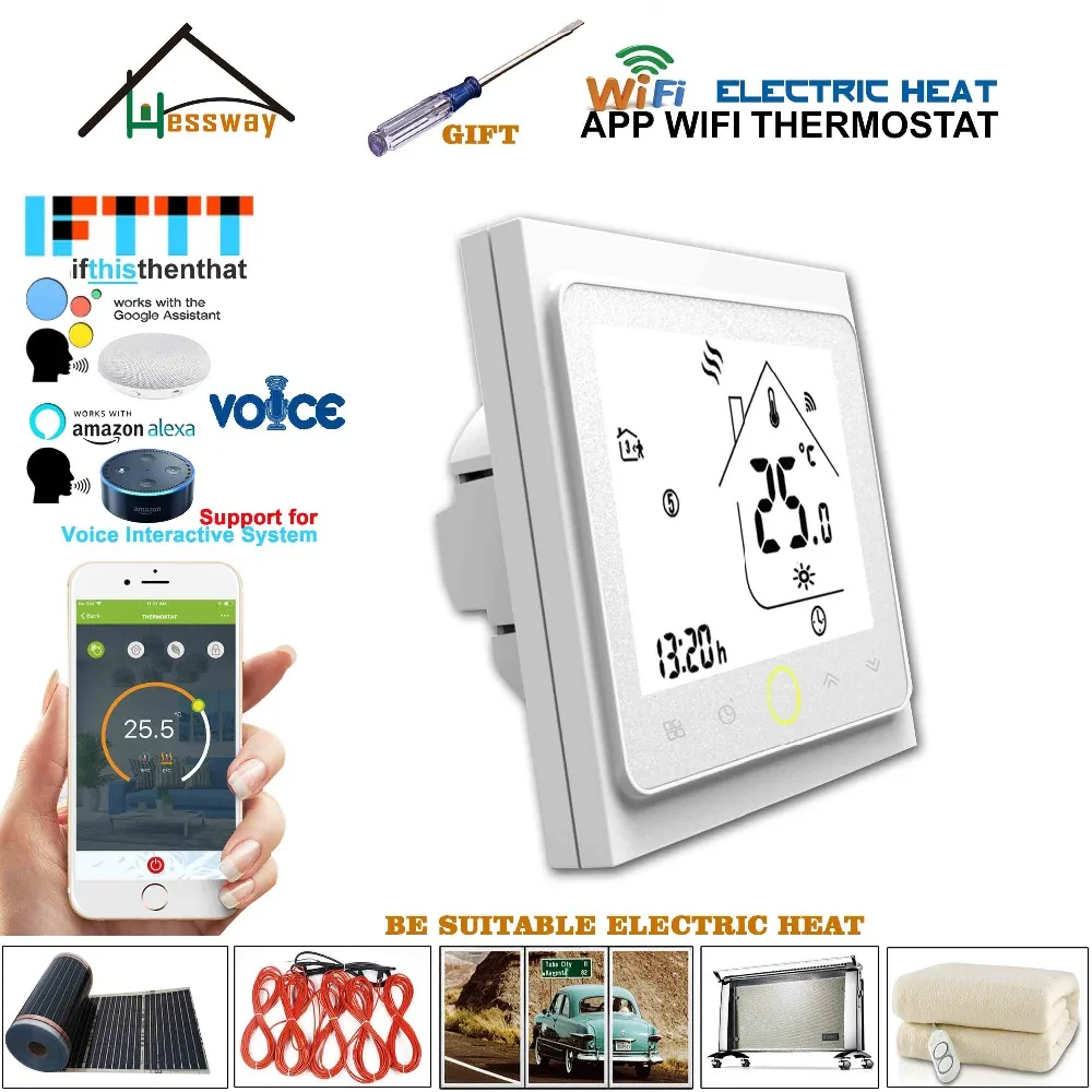 16A Underfloor Heating,Electric Heating Film WIFI Thermostat Heating Dual  for Works with Alexa Google home - AliExpress