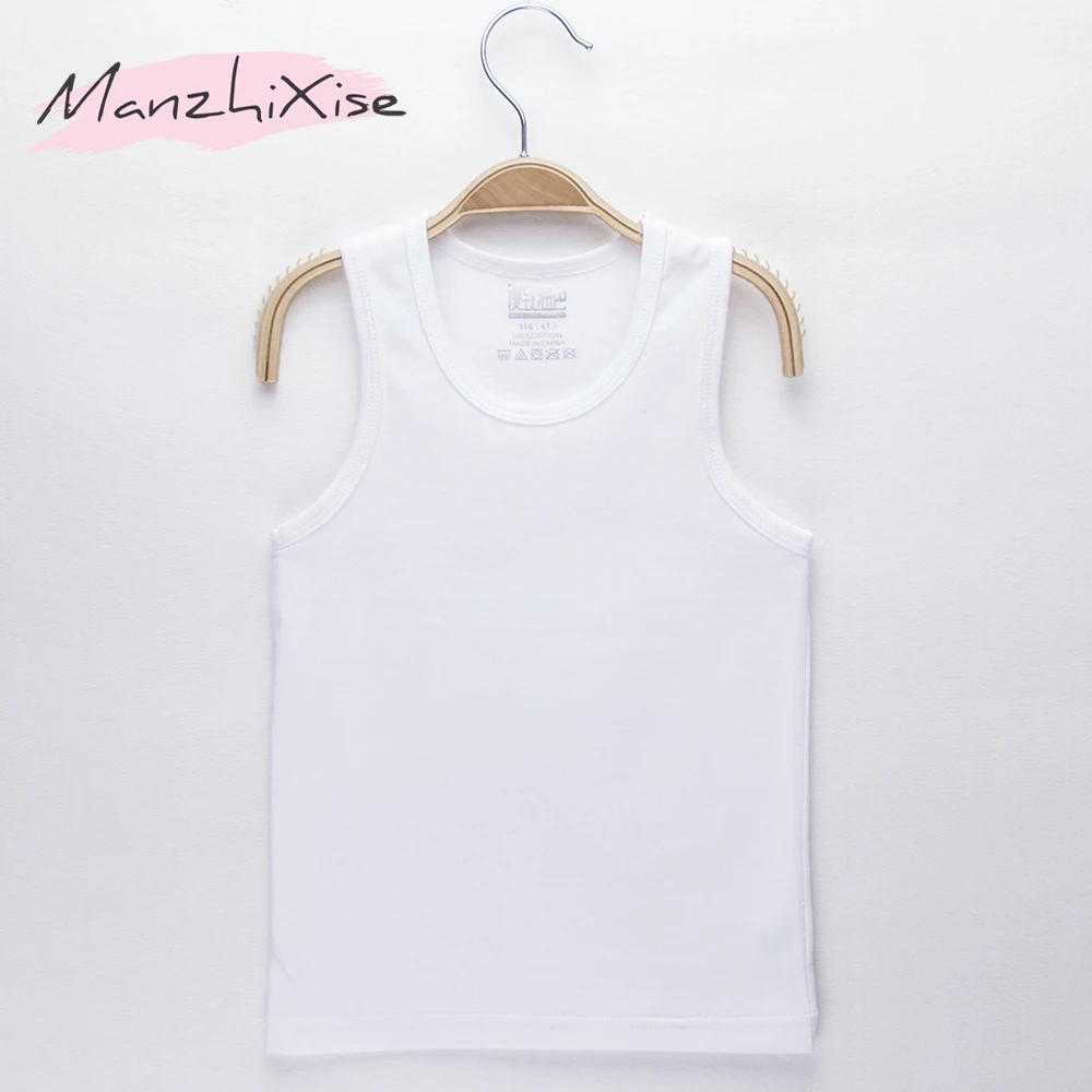 Children Vest Kids Camisole Solid Cotton White Baby Clothes Boy Child