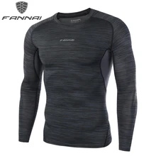 FANNAI сжатия Беговая футболка для Для мужчин плотно Sportwear Dry Fit Gym Фитнес футболка Для мужчин s тренинга с длинным рукавом рубашка AM311