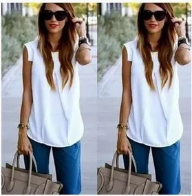 

2018 sexy lace blouse a shoulder chiffon shirt Women Sleeveless White Chiffon Blouse Tops Shirt White Chiffon Women Blouses