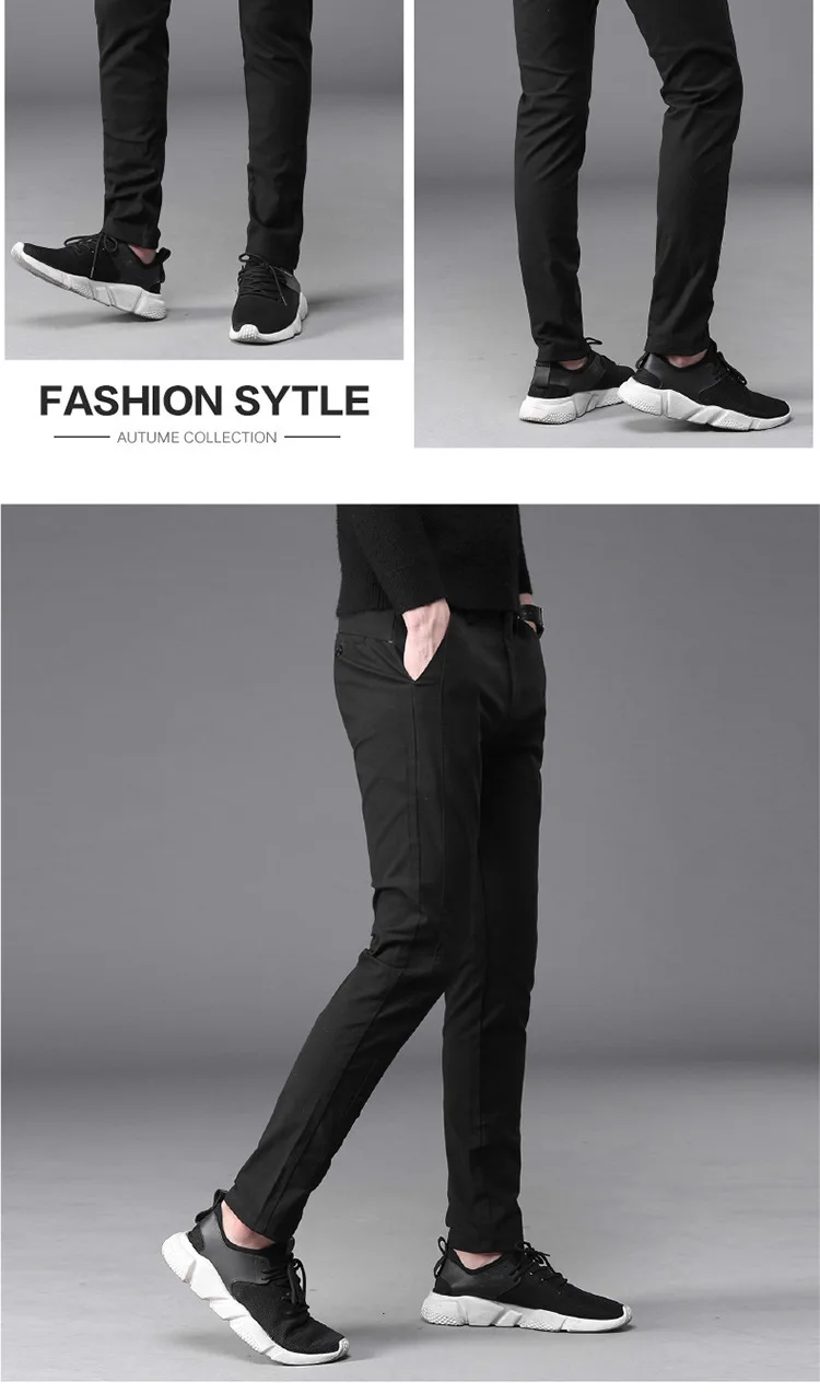 Mens Casual Pants high quality Brand Work Pants male Clothing Cotton Formal Plaid gray Trousers men brushed Fabric size 38