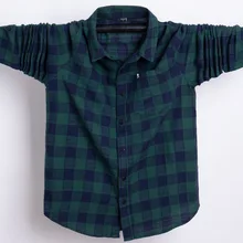 Большие размеры 5XL 6XL 7XL Высокое качество Оксфорд Ретро стиль клетчатая деловая Повседневная рубашка с длинными рукавами грудь расширяющийся большой размер