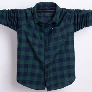 

Plus Size 5XL 6XL 7XL High Quality Oxford Retro Style Plaid Business Casual Long Sleeve Shirt Chest Widening Large Big Size