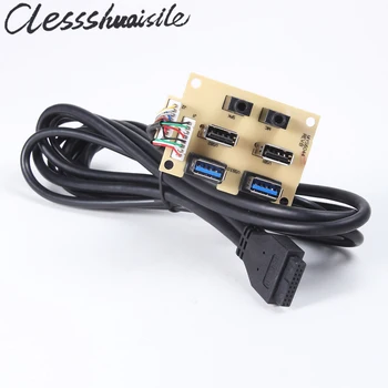 

PC Computer Case Back Panel PCB USB 3.0 + USB 2.0 + Audio MIC + Earphone SPK Assembly Group Cable