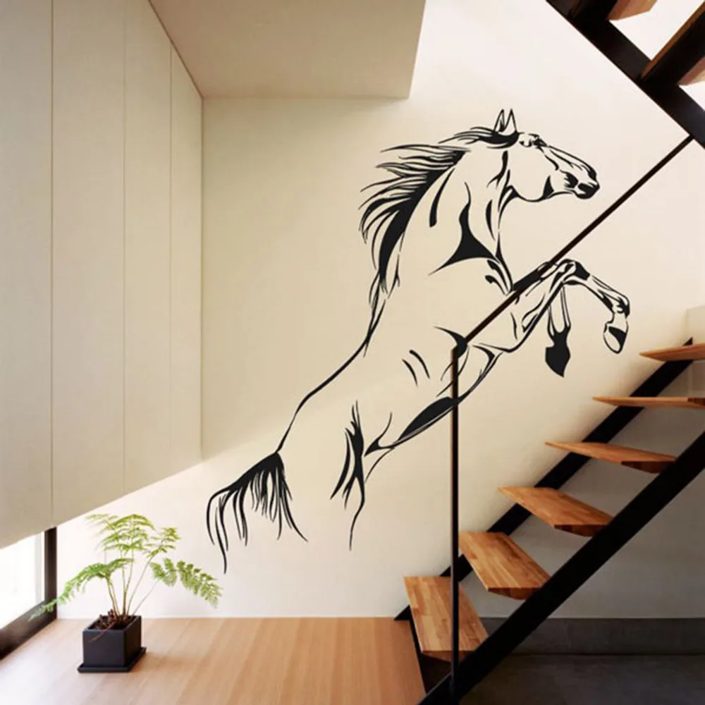 Fashion PVC Material Wall  Paper Jumping Horse Wall  Art  