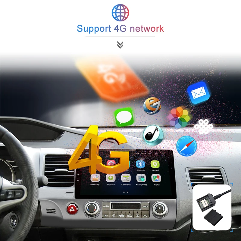 Junsun 2G+ 32G Android 9,0 для Honda Civic 2006-2011 2008 Авто 2 din автомагнитола стерео плеер Bluetooth gps навигация нет 2din dvd