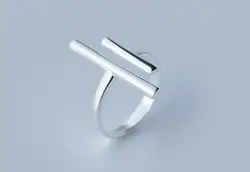 Новые однотонные 925 пробы серебро короче и больше прямой бар дизайн кольцо для коктейля GTLJ727