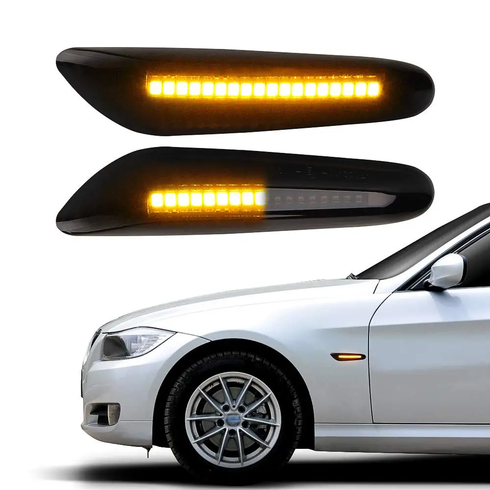 

Sequential Flashing Design Amber LED Turn Signal Side Marker Light Compatible with BMW X3 E83 X 1 E84 E60 E82 E88 E46 E90 E91 E9