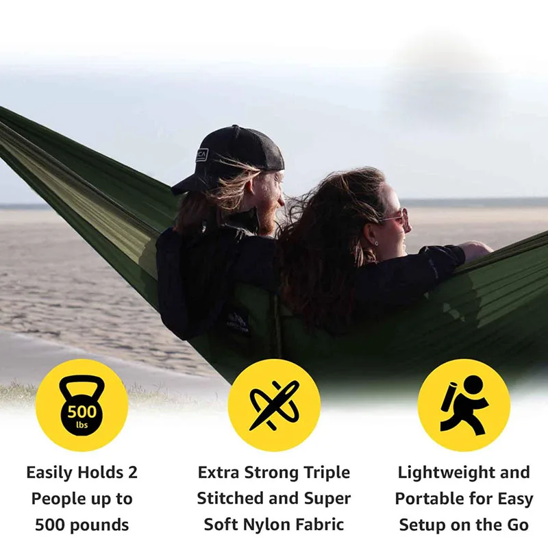 2-3 Person Solid Color Parachute Hammock Camping Survival garden swing Leisure travel Portable Hammock for outdoor furniture