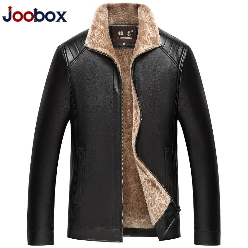 JOOBOX зимняя кожаная куртка 2018 PU 4XL мужские повседневные модные куртки лацкан