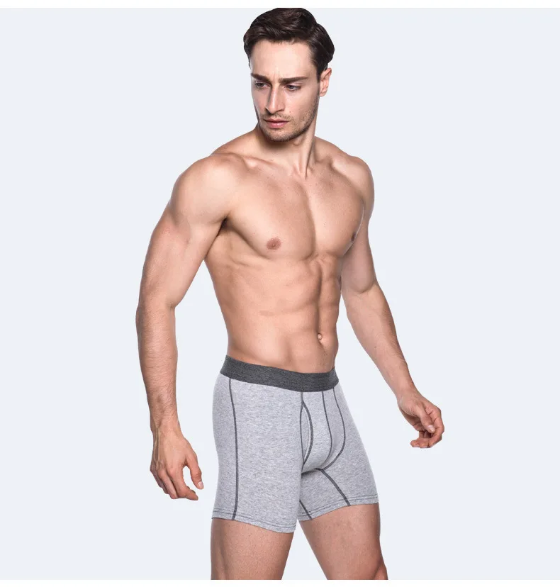 Новый Для мужчин боксер брюки натуральный хлопок прямой угол брюки мужские шорты Underpant удлинить антифрикционные нижнее белье перед