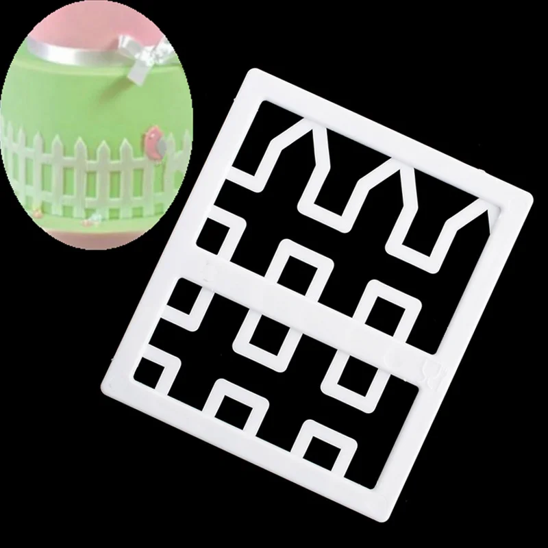

1Pc Plastic Fence Crown Fondant Cutter Cake Decorating Mold cookie Cupcake Tools Durable