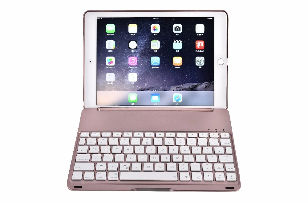 7 видов цветов Алюминиевый беспроводной чехол для клавиатуры Bluetooth Apple iPad Pro 9 A1673