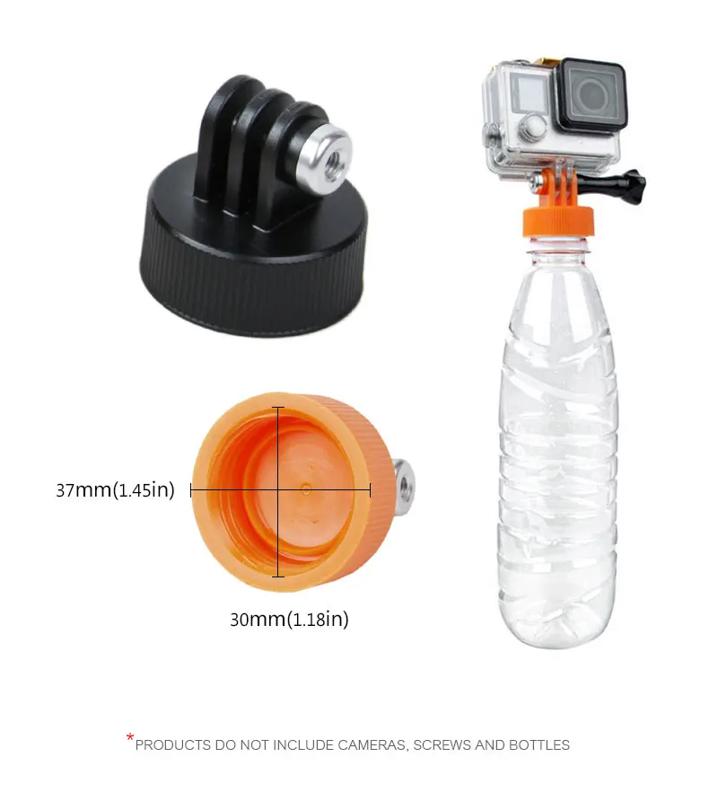 Diameter 37mm Water Bottle Connector Monopod Tripod Surfing Plastic Bottle Mount Adapter Connector for Gopro Hero 4 3 3+ Sjcam (2)