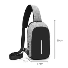 Повседневная Противоугонная нагрудная сумка для путешествий для мужчин с одним плечевым ремнем сумки через плечо зарядка через usb Блок питания для наушников Мужской рюкзак