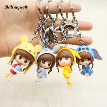 

Cartoon costume girl Keychain woman Bag keys pendant Key ring Party Fancy gifts Store supply DIY Jewelry Accessory Wholesale