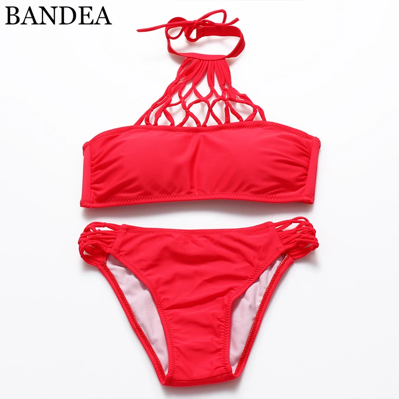 

BANDEA Swimsuit Female Swimwear Separate Bikini 2019 Solid Bather Woman Swimsuit Swimming Suit For Women Swimwear Bikini Thong