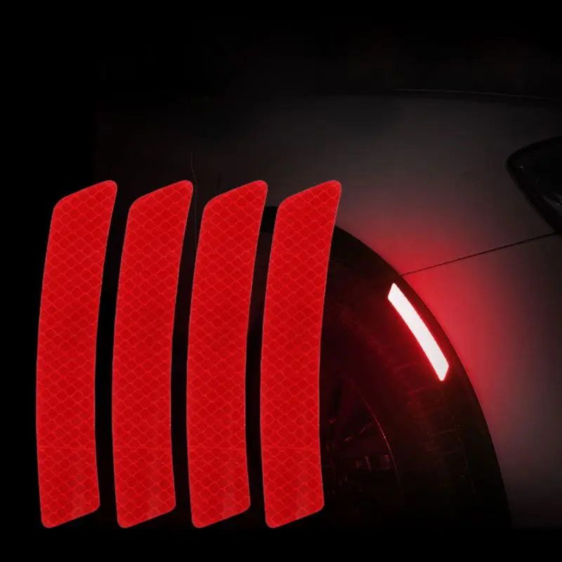 4PCS Reflecting Tape Car Reflective Strips Safety Warning Strip Tape Car Bumper Safe Reflector Stickers - Цвет: 3