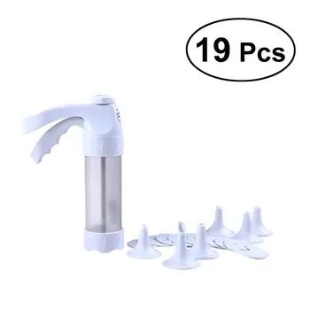 

19pcs/set Cream Piping Tool Chocolate Cake Cream Sugarcraft Pastry Icing Syringe Gun Decorating Tool Set with Molds Nozzles