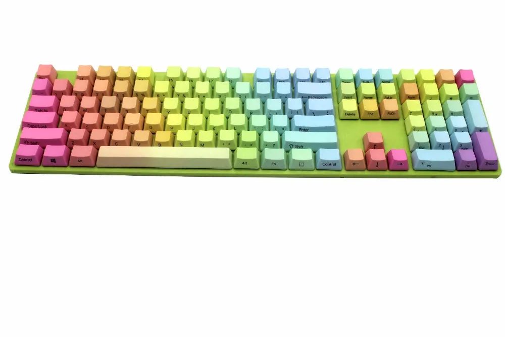 108 Радуга толстый pbt окрашенные колпачки без Keycap доска OEM профиль для MX переключатели Механическая игровая клавиатура