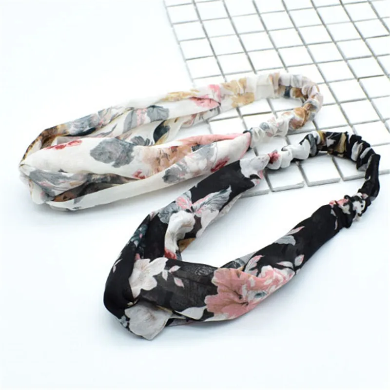 

Women Print Headbands Summer Bohemian Hair Bands Retro Cross Turban Headwear Girls Bandanas HairBands Hair Accessory Headwrap