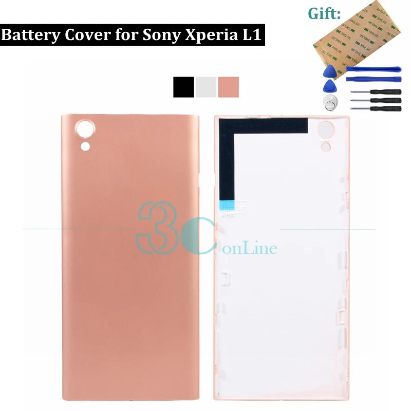 Для Sony Xperia L1 задняя крышка для аккумулятора корпуса и 3M клей G3311 G3313 Запасные