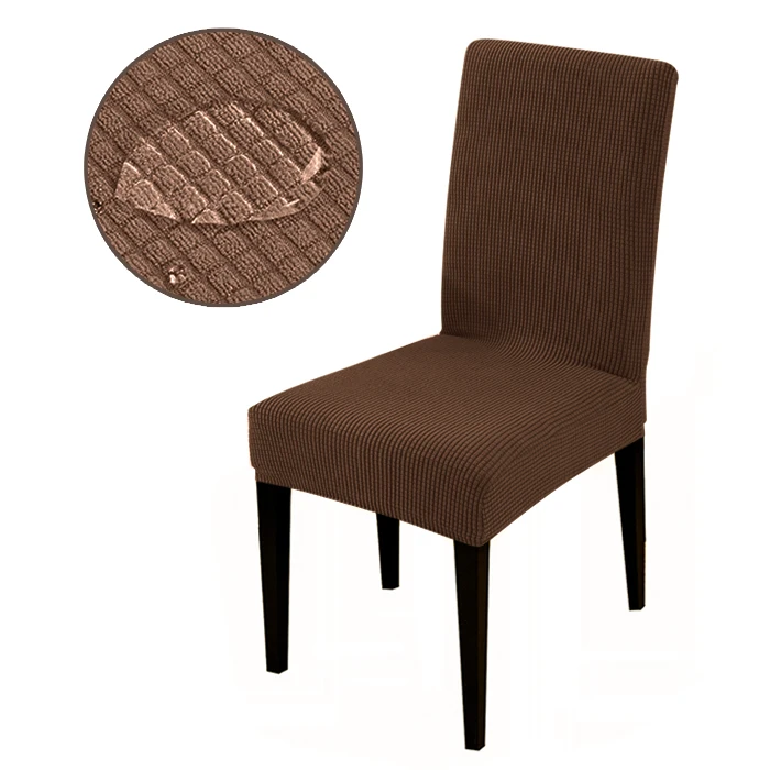 Водонепроницаемая ткань жаккард супер мягкие и маслостойкие чехлы на кресла стрейч чехлы для стульев Чехлы для гостиничного банкета анти-собака - Цвет: Coffee